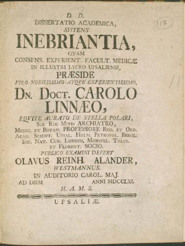 ... sistens Inebriantia, ... cover