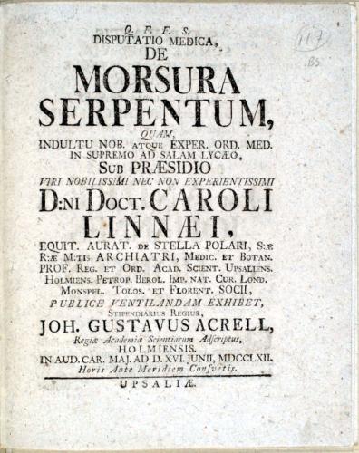 ... de Morsura Serpentum, ... cover