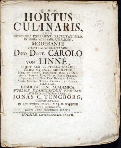 Hortus Culinaris, ... cover