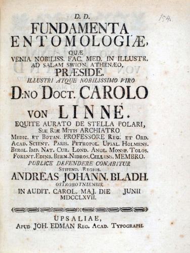 Fundamenta Entomologiae, ... cover