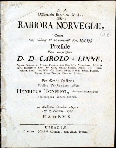 ... sistens Rariora Norvegiae ... cover
