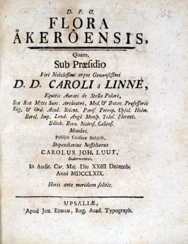 Flora Åkeroensis, ... cover