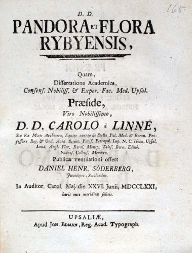 Pandora et Flora Rybyensis, ... cover